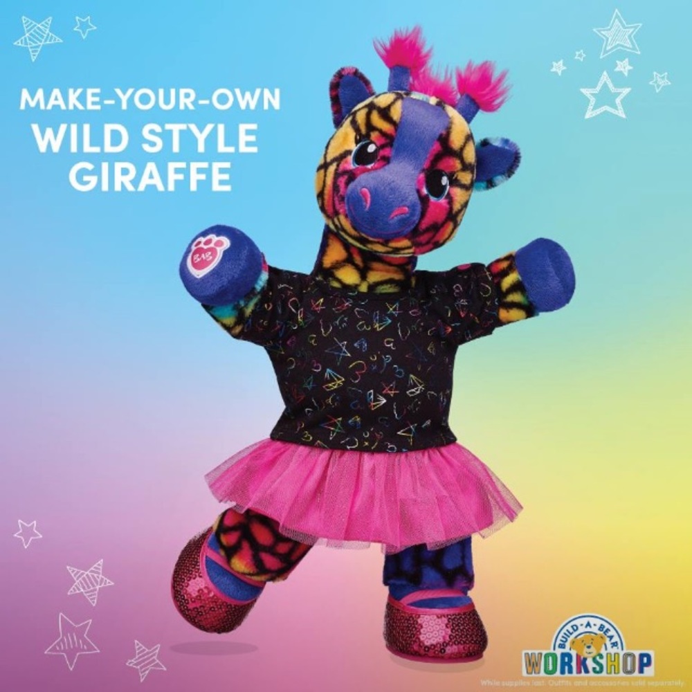 Rainbow Wild Style Giraffe Build A Bear